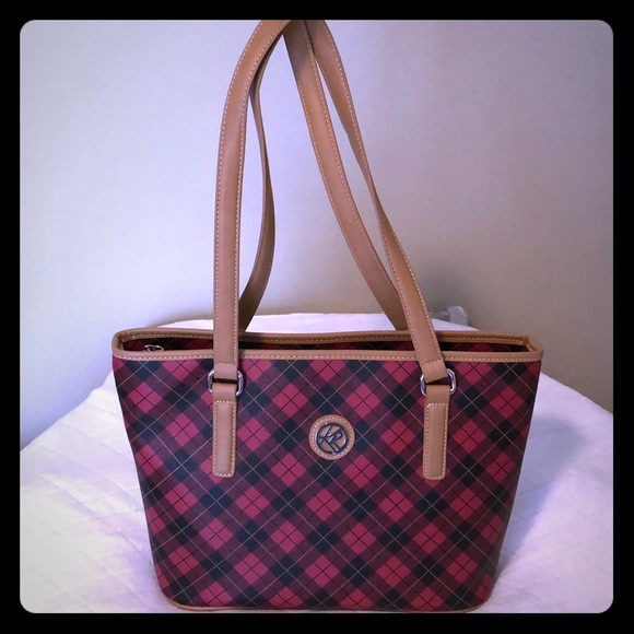 Kim Rogers Handbags - NWOT Kim Rogers Tote Red Black and Tan purse.